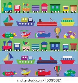 Collection of Different Transport Vehicles Pattern.