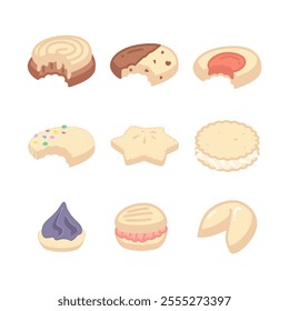 a collection of different type cookies icon design