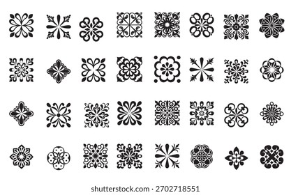 collection different type ornamental design elements