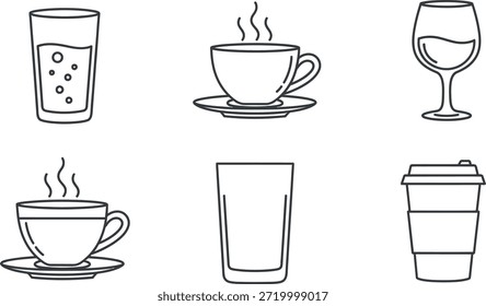 Collection of different types of beverage cups and glasses