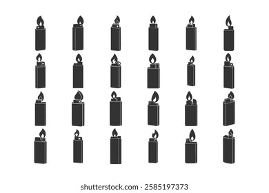 Collection of Different Types of Lighters in Silhouette