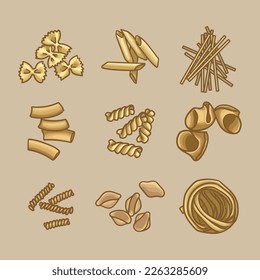 A collection of different types of pasta