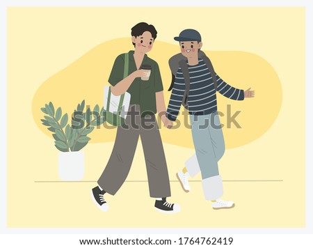 Collection of different types of romantic relationships and marriage of lgbt couples. Flat vector of gay lovers be together, dating and doing activity.