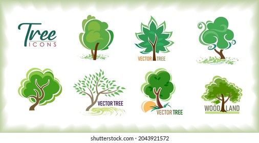 Collection of different types of trees