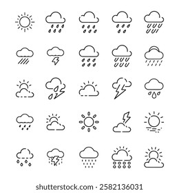  A collection of different types weather icon