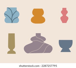A collection of different vases with different shapes