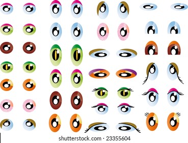 Collection of different vector eyes for design