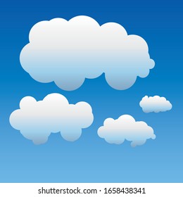 Collection d'icônes de forme de nuage bleu différentClair.
