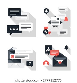 Collection of digital communication icons