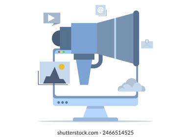 collection of digital marketing strategy concepts. Business development, social media management, SMM, brand insight, campaign strategy development, online channels metaphor. vector illustration.