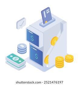 Collection of Digital Payments and Finance Isometric Icons 

