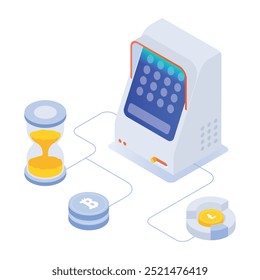 Coleção de ícones isométricos de finanças e pagamentos digitais 

