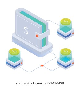 Collection of Digital Payments and Finance Isometric Icons 

