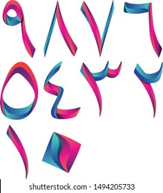 collection digits numbers figures vector