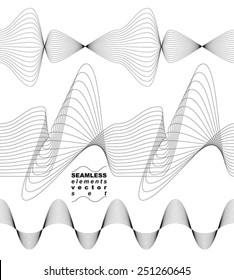 Kollektion von dimensionalen Motiv eleganten fließenden Kurven, heller Hintergrund in Bewegung, majestätische Design nahtlose Hintergrund. Kurvige flexible Elemente.
