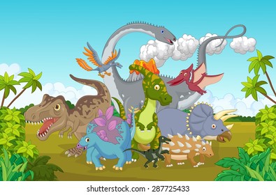 Collection dinosaur happy 