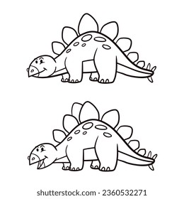 Collection of dinosaurs in various poses. Coloring dino saurus. Dinosaur line