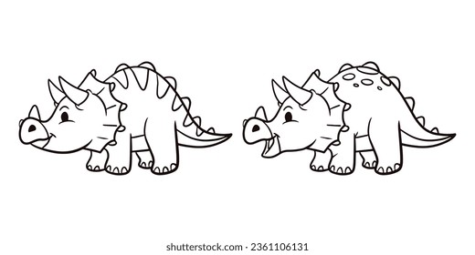 Collection of dinosaurs in various poses. Coloring dino saurus. Dinosaur line