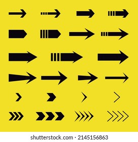 Señal de flecha direccional de colección vector de diseño plano - conjunto de iconos vector