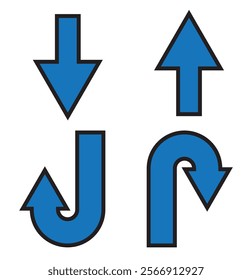 Collection of directional arrows - Vector Illustration