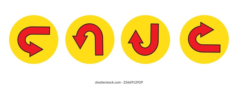 Collection of directional arrows - Vector Illustration