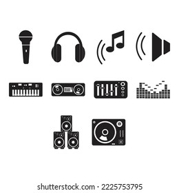 collection of disc jockey icon vector