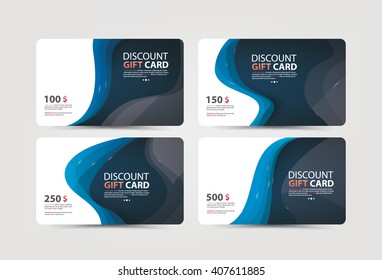 Collection of discount, business and gift cards. Vector illustration