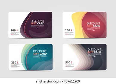 Collection of discount, business and gift cards. Vector illustration