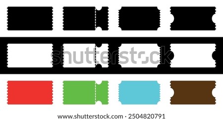 Collection of Discount coupon icons. Multi colors and mukti signs of ticket. Money-saving shopping concept vector illustration isolated on white background.