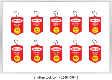 Collection discount label sticker, shopping sale, discount percent icon