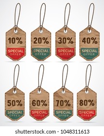 Collection of discount Label. vector illustration