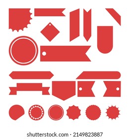 a collection of discount labels, red special offer stickers.