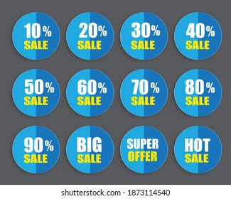collection discount tag for promotion sale concept,Circular price tag set