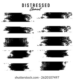 Kollektion von Distressed Black Brush Stroke Elements