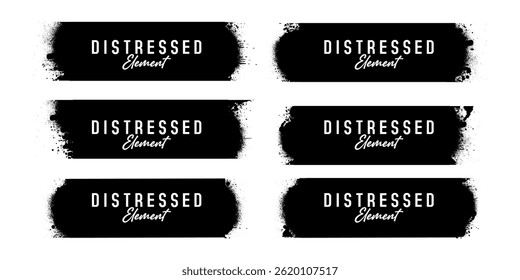 Kollektion von Distressed Black Brush Stroke Elements