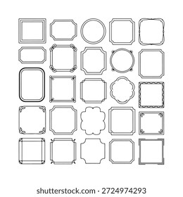 Coleção de diversos desenhos de quadros em preto e branco dispostos em um padrão de grade