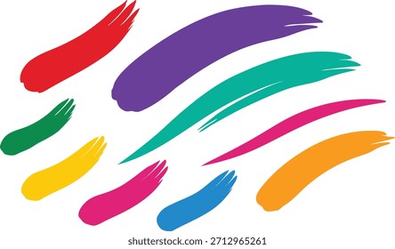 Uma coleção de pinceladas vetoriais diversificadas e coloridas. Perfeito para adicionar talento artístico a convites de designs, postagens de mídia social e muito mais. Escalável e fácil de editar.