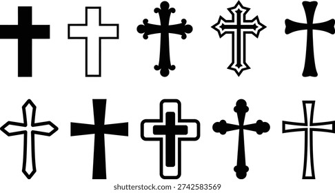 A collection of diverse cross designs showcasing various styles and intricacies