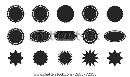 Collection of diverse decorative circular and oval shapes for graphic design projects