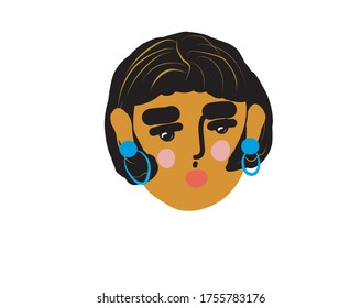 Colección de diversos rostros dibujados a mano diferentes personas y humanos con estilo de doodle, ilustración vectorial y estilo plano 