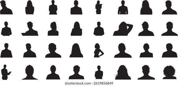Colección de diversas siluetas humanas	
