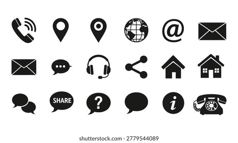 A collection of diverse icons illustrating different ways to connect and communicate