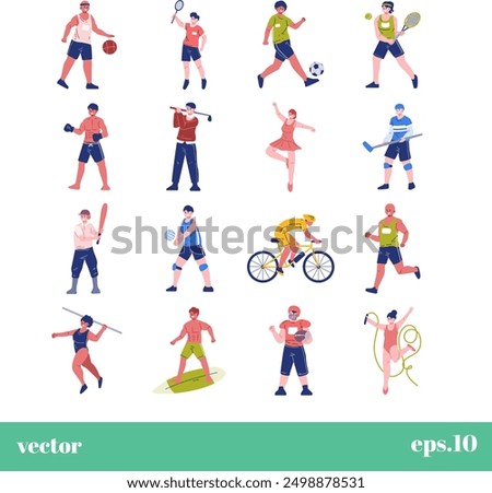 a collection of diverse individuals engaged in various sporting activities