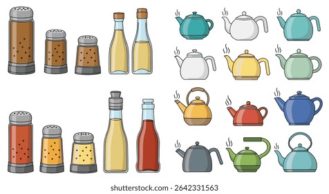 Collection of Diverse Kitchen Vessels A Variety of Jars Bottles and Teapots