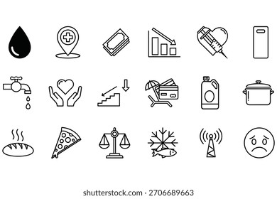 Sammlung von verschiedenen Linien Icons Darstellen verschiedene Konzepte