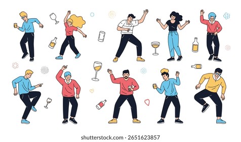 Uma Coleção de Pessoas Diversificadas Dançando Entusiasticamente e Celebrando Juntos em um Evento de Festa