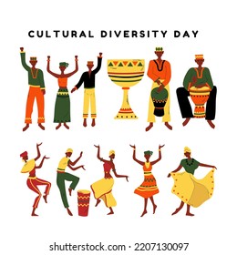collection of diverse people vector images, top view. Perfect for backgrounds, social media and celebrating cultural diversity day