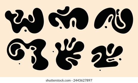 Collection of Diverse Shapes and Doodle Elements in Abstract, Modern, Trendy Style