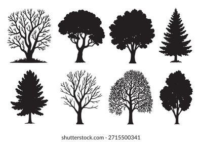 colección de la Ilustración vectorial de árboles diversos