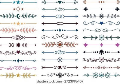 Collection of diverse vector dividers and decorative dividers